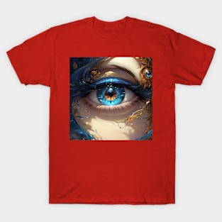 Closeup of a Colourful blue eye T-Shirt